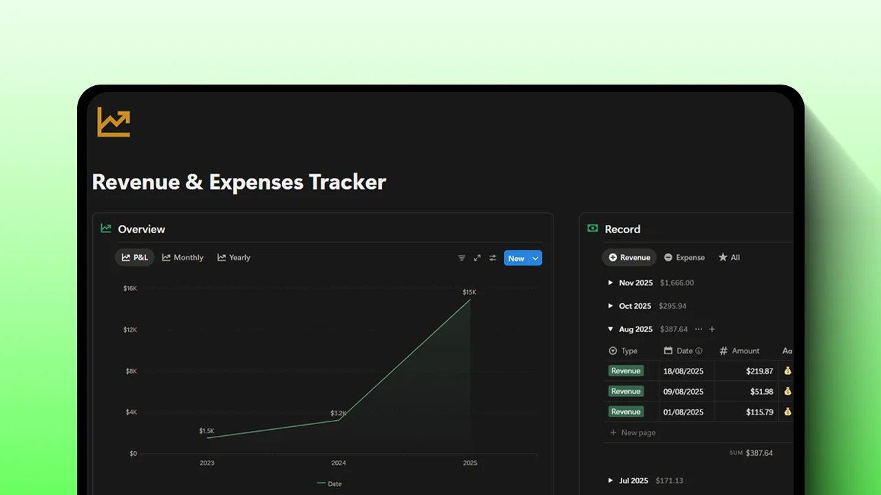 Finance Tracker system preview